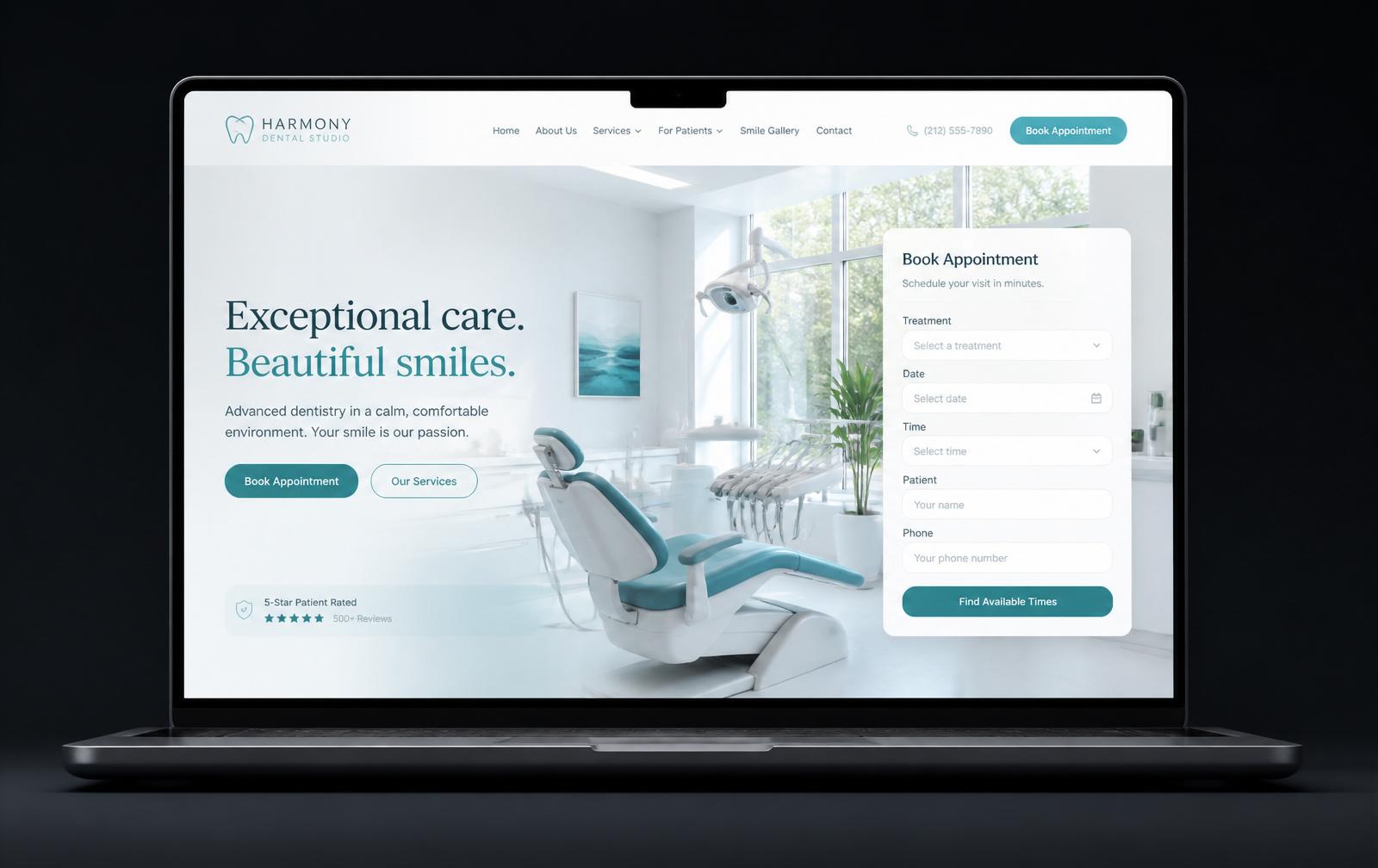 DentaLume Clinic — Дентална клиника — концептуален уеб дизайн демо проект от SaitMasters