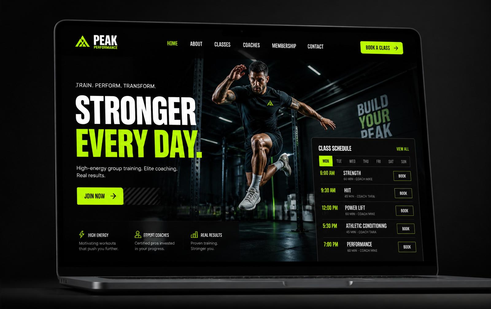 Kinetix Fitness — Фитнес център — концептуален уеб дизайн демо проект от SaitMasters